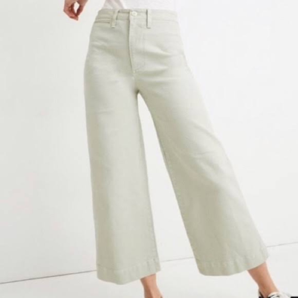 Madewell Emmett Wide Leg Crop Pants - light mint/Sage